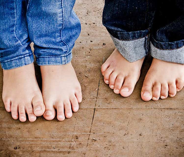Children's feet.