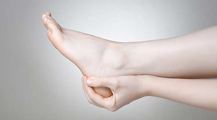 Foot with heel pain.